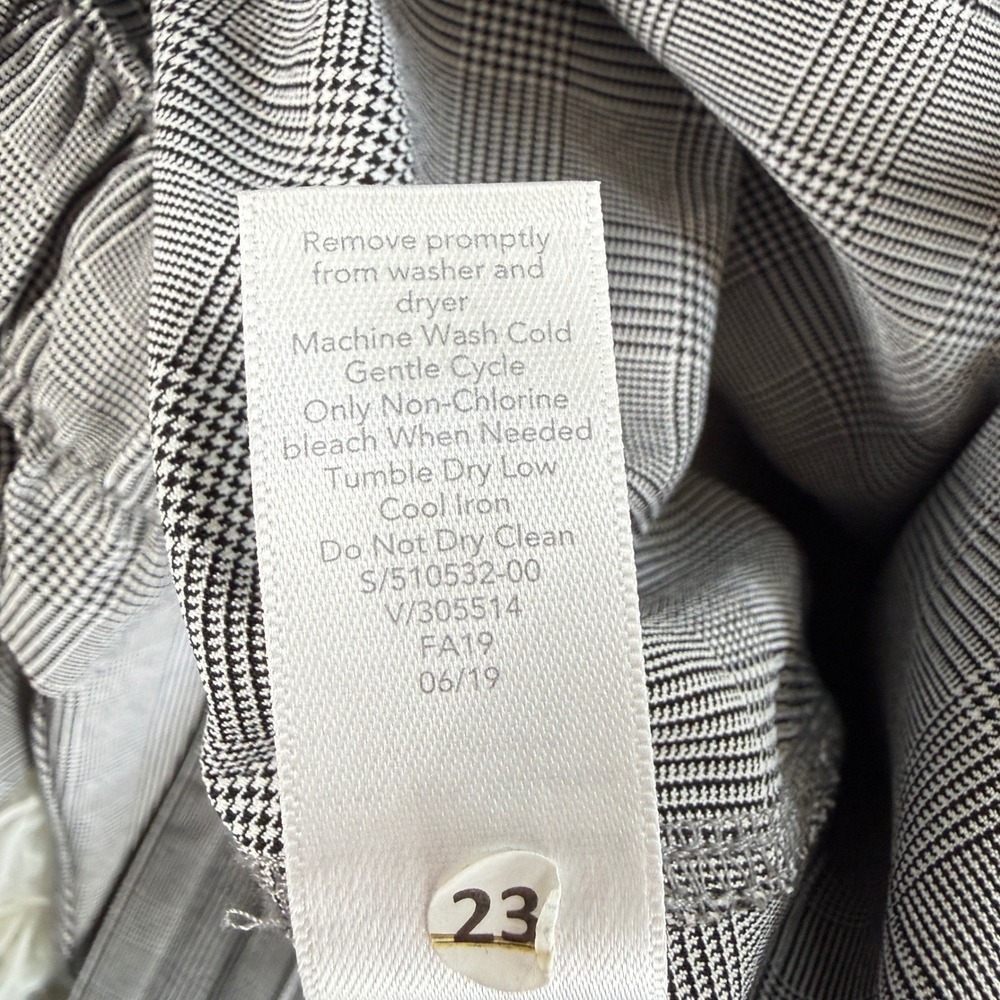 Athleta Skyline Pant Grey Glen Plaid Paperbag Waist Tapered Size 0 Preppy Office - Picture 11 of 13